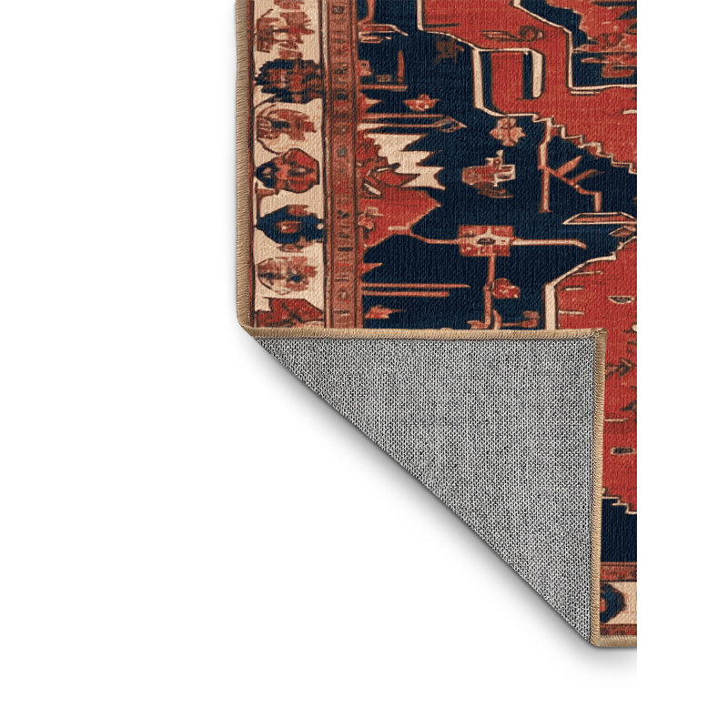 Tapis brun lavable à la machine, Rond 3 pi