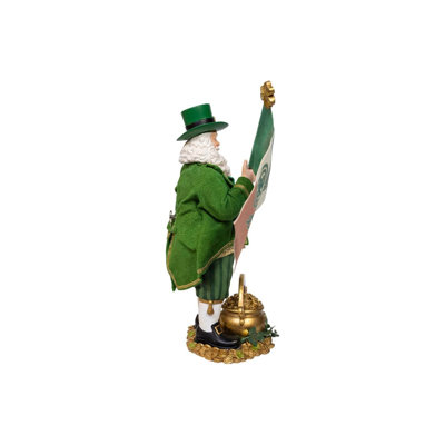Père Noël irlandais musical Fabriché de 11 pouces Kurt Adler