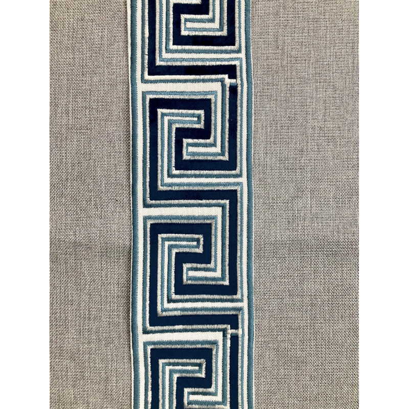 Ruban de tissu brodé en suède avec bordure de 3,75 po de largeur