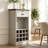 Deliyah 21.97"W x 42"H Freestanding Narrow Bar Cabinet, Liquor Storage with Wine & Glass Rack for Small Spaces-476123558
