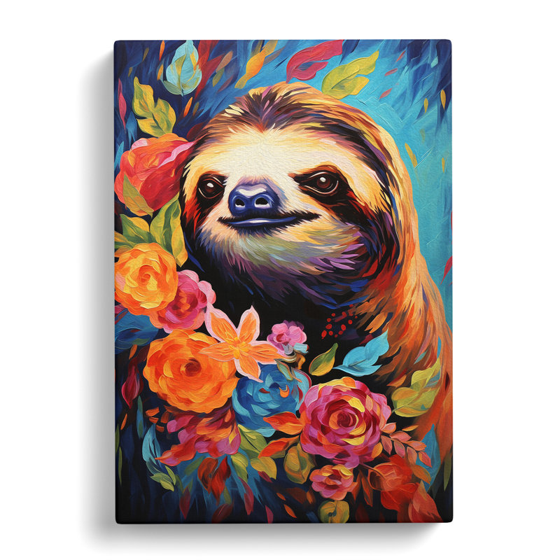 Sloth Expressionism - No Frame Print, 60cm H x 40cm W x 3cm D