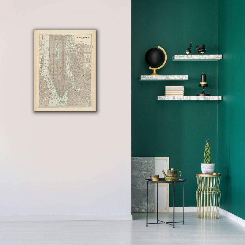  «New York City Map» par Wild Apple Portfolio, art mural sur toile, 26 po x 34 po, H 34 po x l 26 po