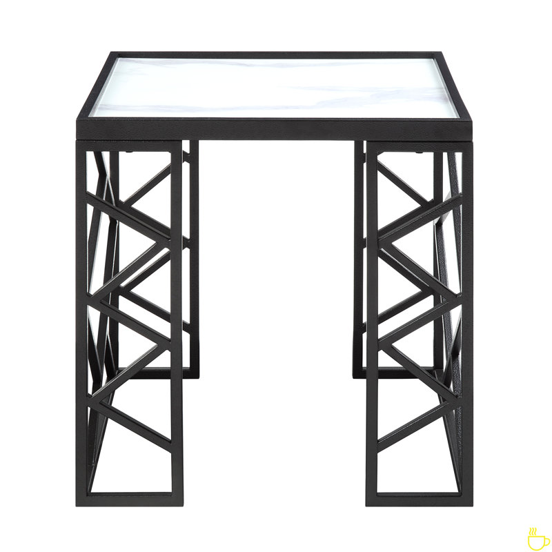 Occasional 3Pc Tables Set Table basse en verre trempé et tables de bout