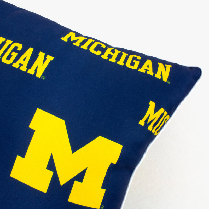 NCAA Square Pillow Cover & Insert, Michigan