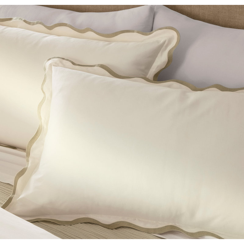 Signature Curved Edge Bedding Set, Cream/Sand, King/Cal. King Duvet Cover + 2 King Shams