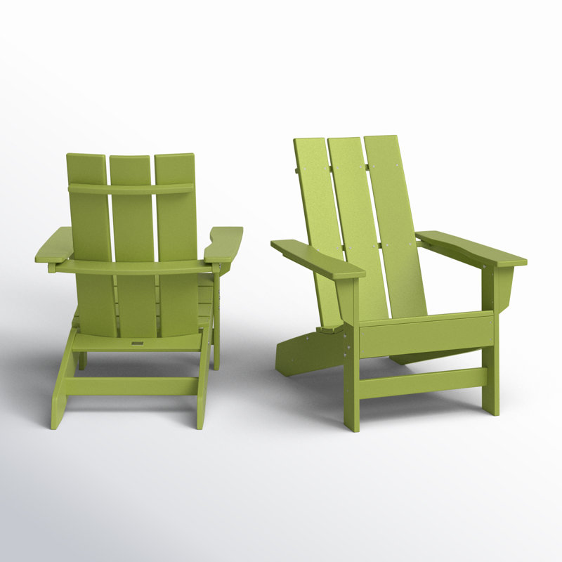 Ratcliff All-Weather HDPE Adirondack Chair Set of 2, Lime Green