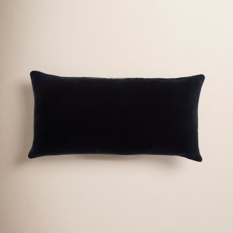 Coussin Gowan, Noir, duvet synthétique, Rectangle H 12 po x l 24 po