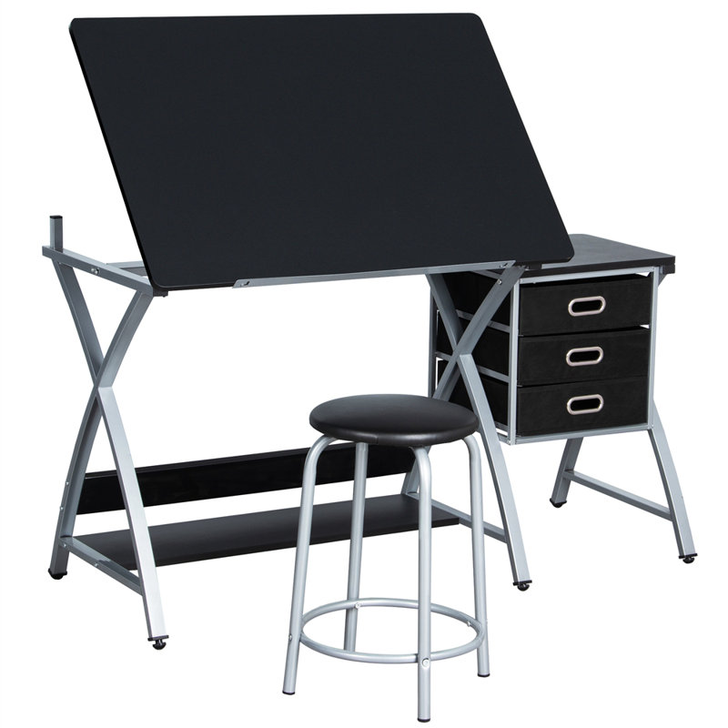 Adjustable Metal Base Drafting Table