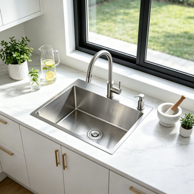 Drop-In Single Bowl Stainless Steel Kitchen Sink