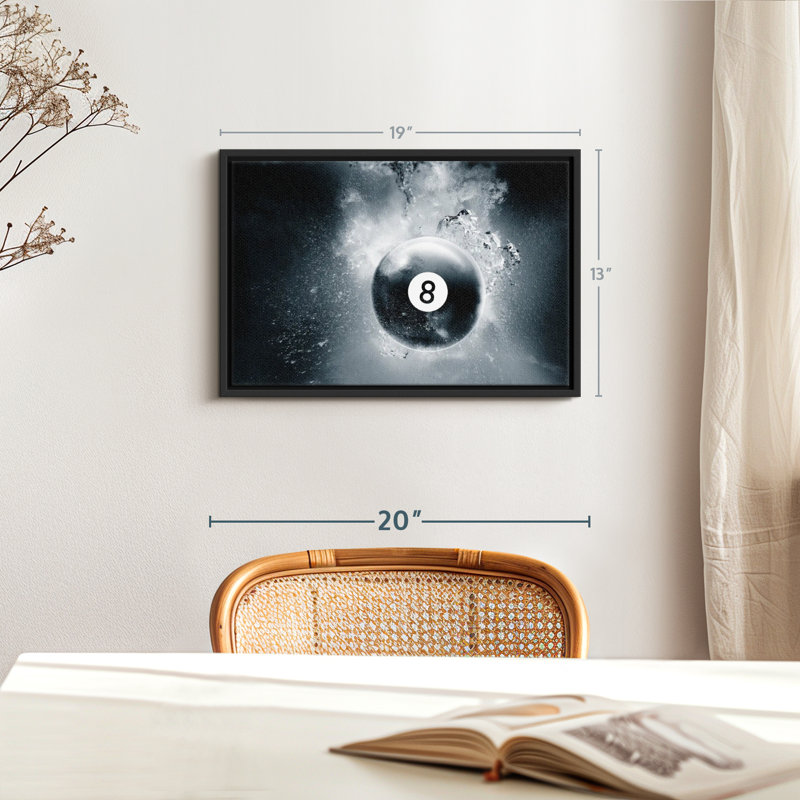 «Eight Ball Water Drop Wall Art», H 19 po x l 13 po