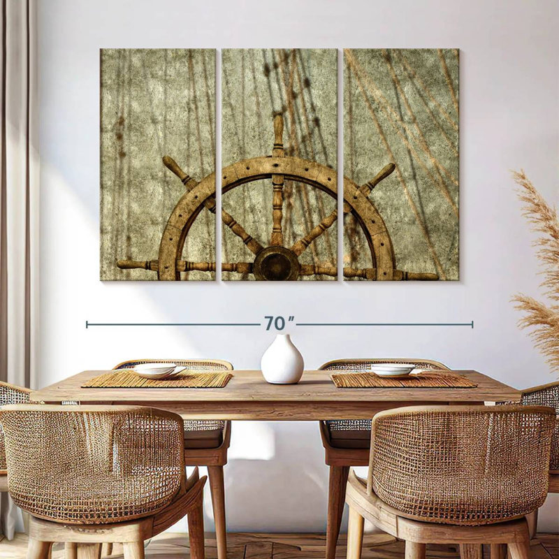 Ancienne roue de bateau Aletra, H 42 po x l 65 po