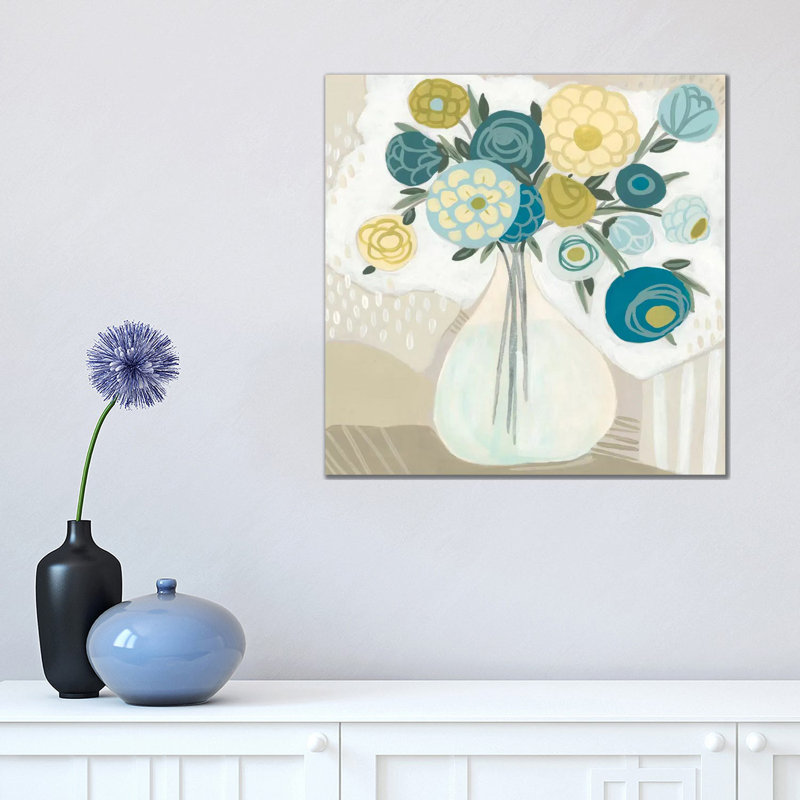 Blue Bohemian Bouquet I by June Erica Vess - Wrapped Canvas Print, 45.72 cm H x 45.72 cm W x 3.175 cm D