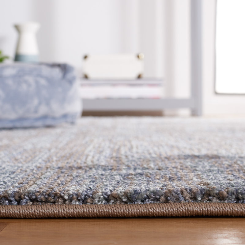 Tapis bleu / gris Oliveri Lasa 104, Rond 4 pi