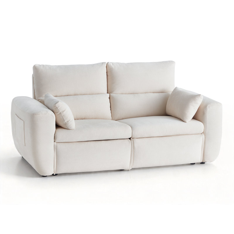 Canapé modulaire avec revêtement 83,5 po Itohan, Beige, 2