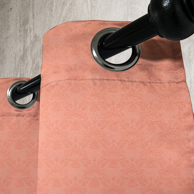 Ambesonne Sateen Semi Sheer Pair, 50" W x 84" L