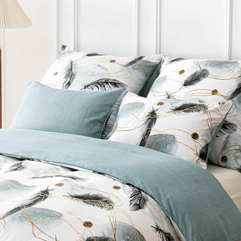 Microfiber Floral Duvet Cover with Pillowcases Included