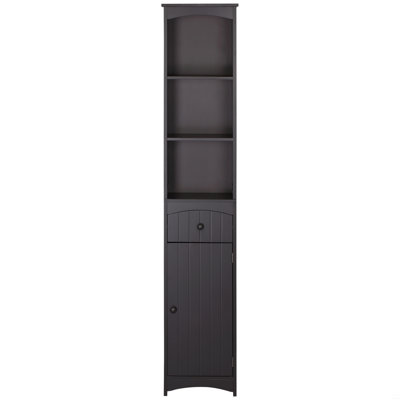 Bathroom Storage Cabinet, Free Standing Bathroom Storage Unit, Tall Linen Tower With 3-Tier Shelves And Drawer