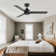 Zelindo 48''Matte Black Ceiling Fan Without Light, Indoor Ceiling Fan no Light with Remote Control and Quiet DC Motor, Outdoor Ceiling Fans for porch Without Lights, Black 3 Blades