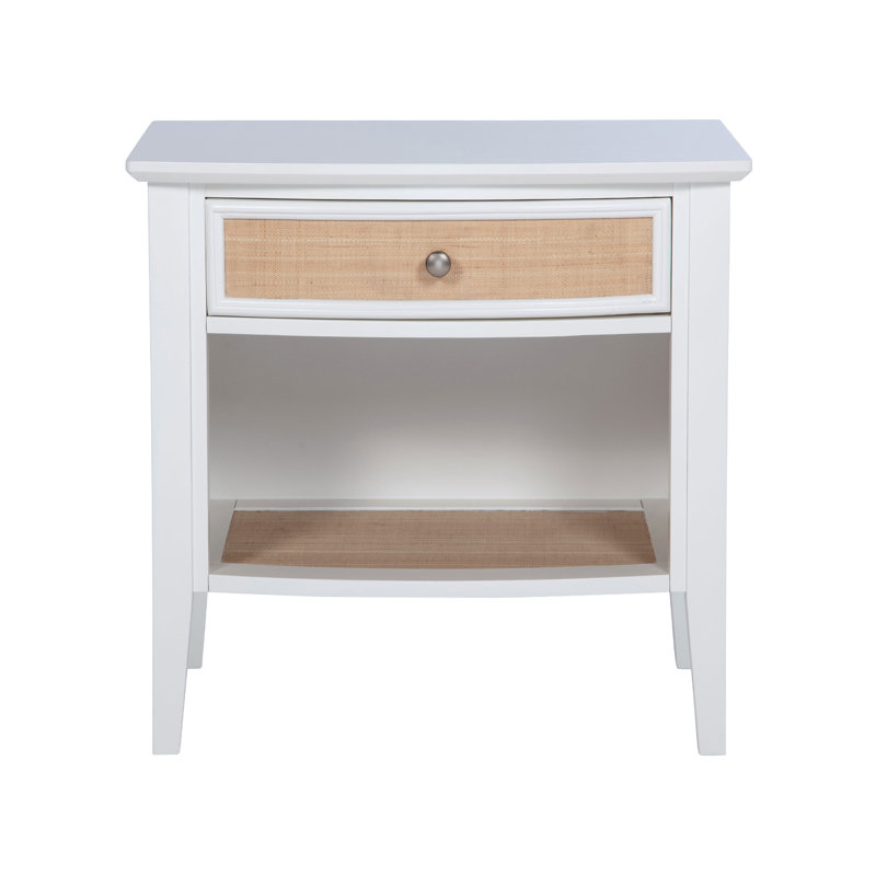 Table de chevet 1 tiroir et 1 tablette en bois blanc