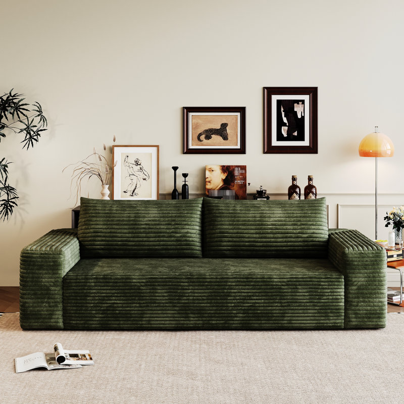 71 po. Velours côtelé confortable à 3 places, tissu doux pour la peau, mousse haute densité, sans assemblage, conception ergonomique pour un coin détente, et confortable, éponge, idéal pour une conférence, confortable