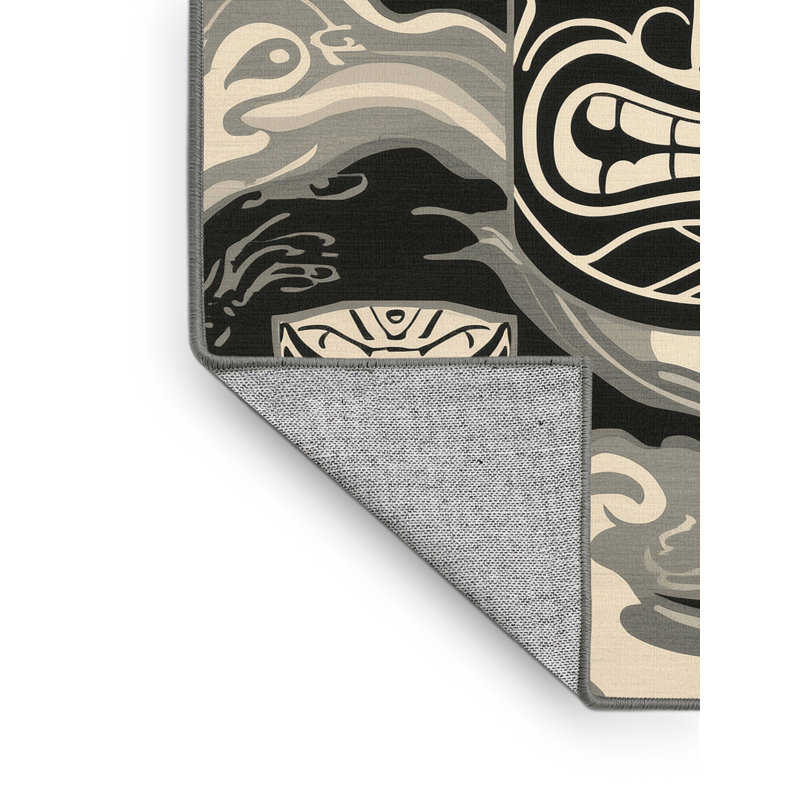 Tapis oriental brun lavable à la machine Joyce Ku, 4 x 6