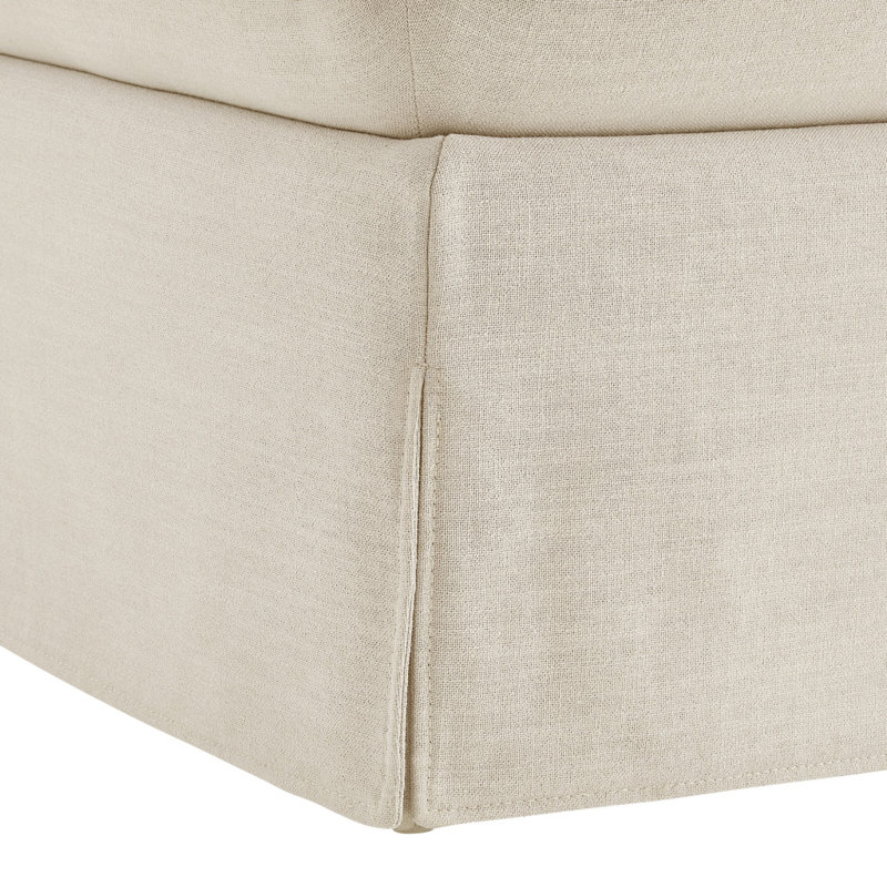 Repose-pieds en lin 27 po, Beige