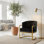 Fauteuil contemporain en peluche avec dossier ergonomique et structure en métal