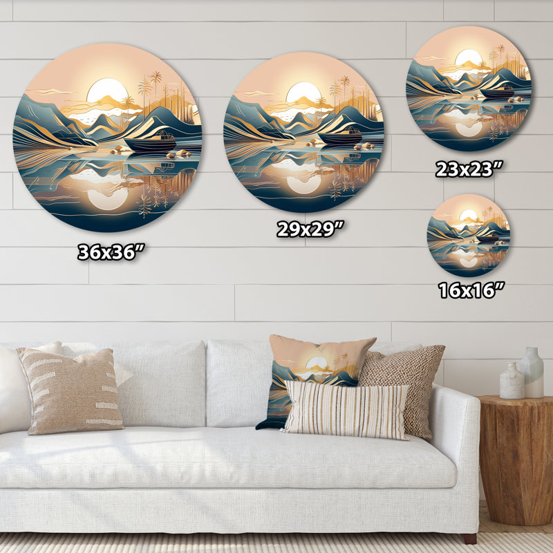 Deschamp Gold Metallic Coastal Paradise II, H 23 po x l 23 po x P 1 po