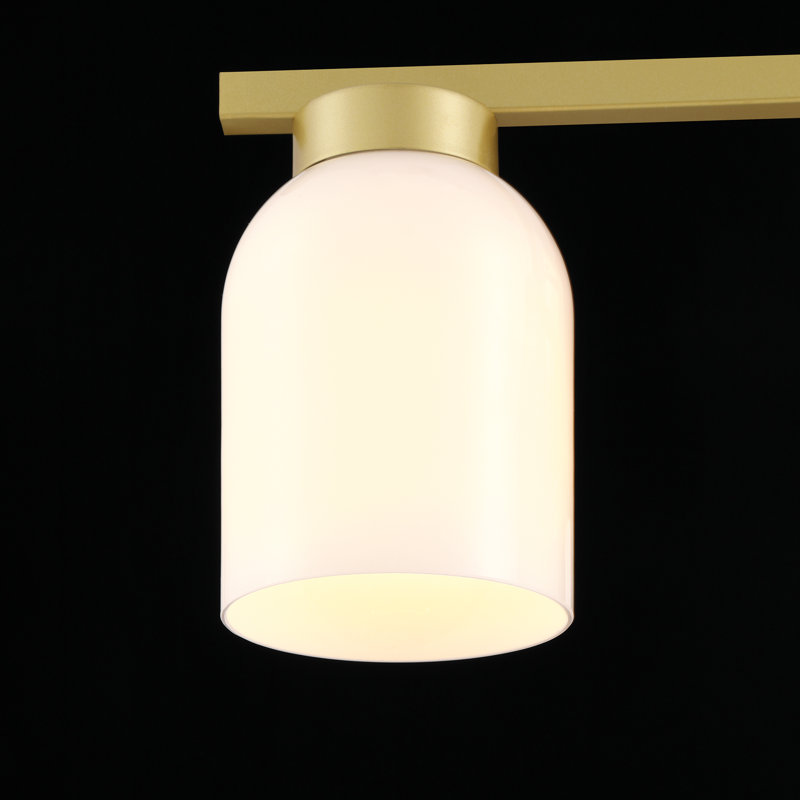 Luminaire de salle de bain moderne à 3 lumières à intensité variable avec abat-jour blanc Breult, Or