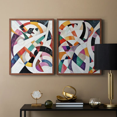 Série ABSTRACT LXIV - reproduction encadrée de qualité supérieure - prête à être accrochée - aucun clou requis - aucun clou requis