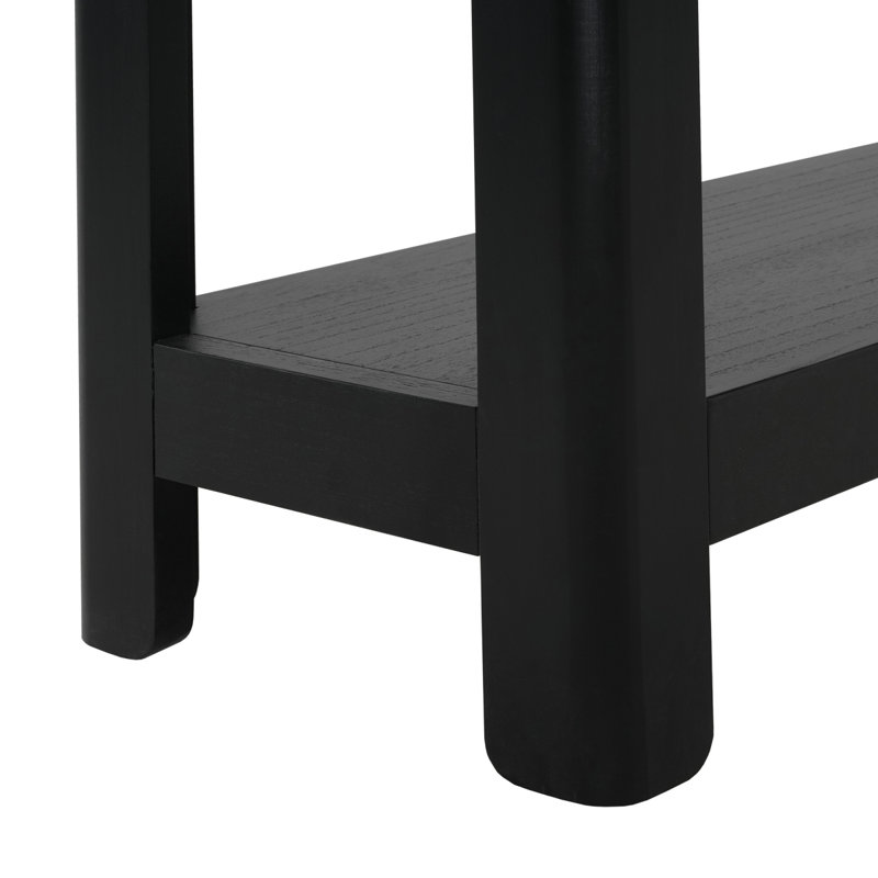 Mirod Modern Farmhouse Console Table,Elegant Minimalist Design With Premium Wood Veneer And Rounded Corners, Black