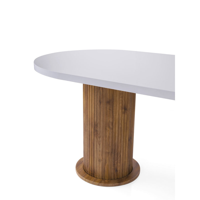 Table de salle à manger moderne blanche de 70,9 po x 30,3 po x 35,4 po | 100% panneau de particules enduit de mélamine, épaisseur: 0,7 pouce | Pieds en plastique durable, capacité de charge de 220 lb | Conception élégante de couleur unie pour les maisons contemporaines