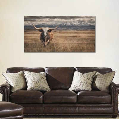  Extra Large Highland Cow Canvas Wall Art Farmhouse Natural Highland Cow Pictures Wall Decor Rustic Scenic Animal Painting Serene Landscape Print for Living Room Bedroom Office 24x48"