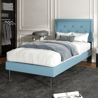 Frejya Velvet Upholstered Button Tufted Low Profile Platform Bed Frame with Headboard -  Red Barrel StudioÂ®, 8C4D84B692B34038B608EFEECAFEF5C4