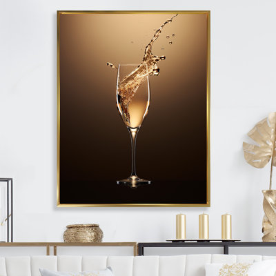 «Fragility Golden Champagne» - impressions sur toile vin et champagne