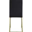 4 chaises de salle à manger noires et laiton, de forme rectangulaire, de style moderne et rembourré pour une utilisation confortable