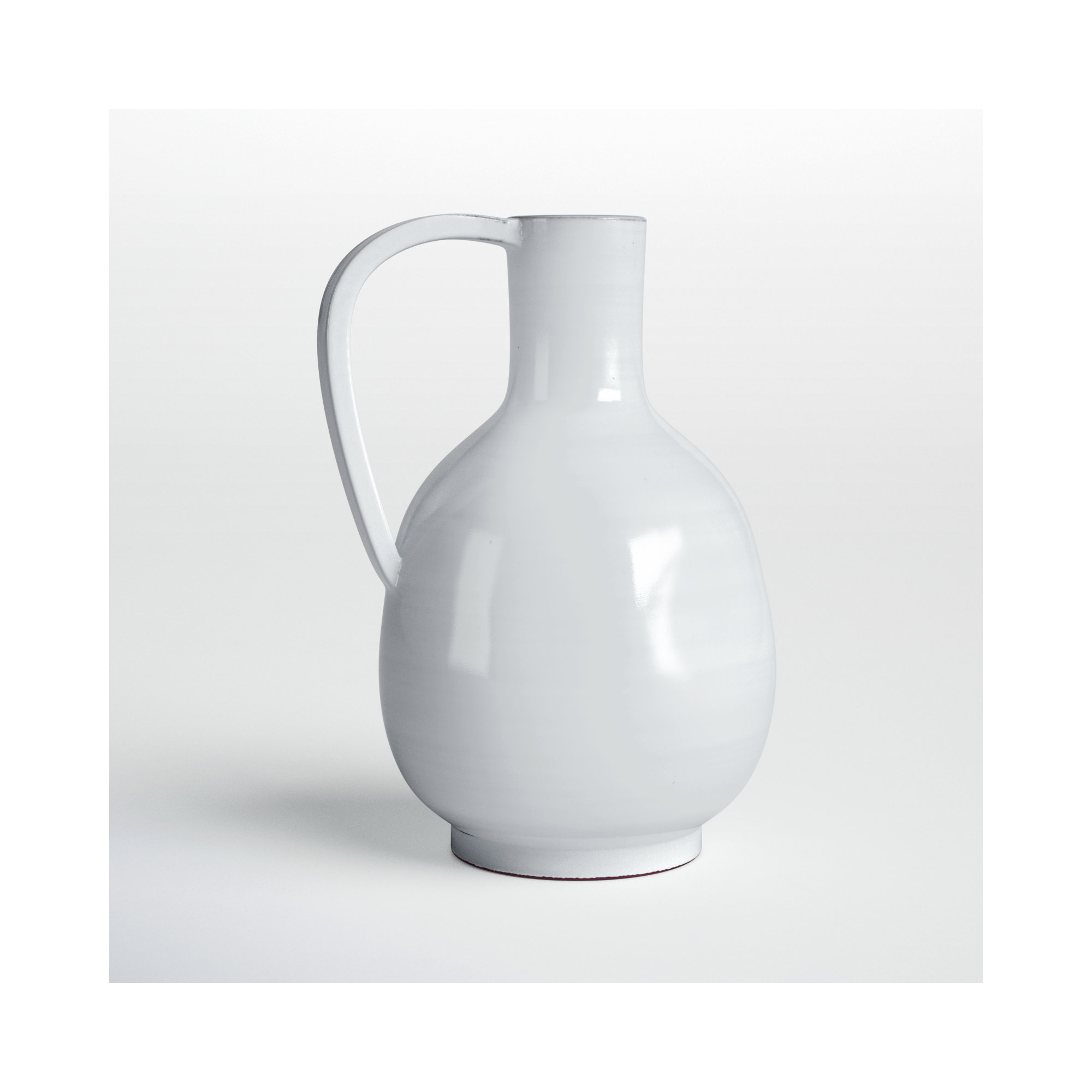 Mauna White Ceramic Irregular Handled Vase Large