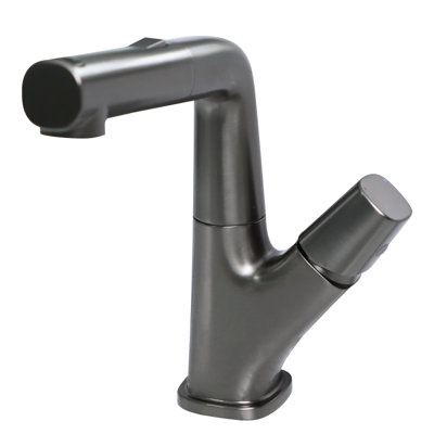 Bathroom Faucet with Pull Down Sprayer Stainless Steel Bathroom Pull Out Faucet with 3 Modes 360° Rotating to Switch Mode