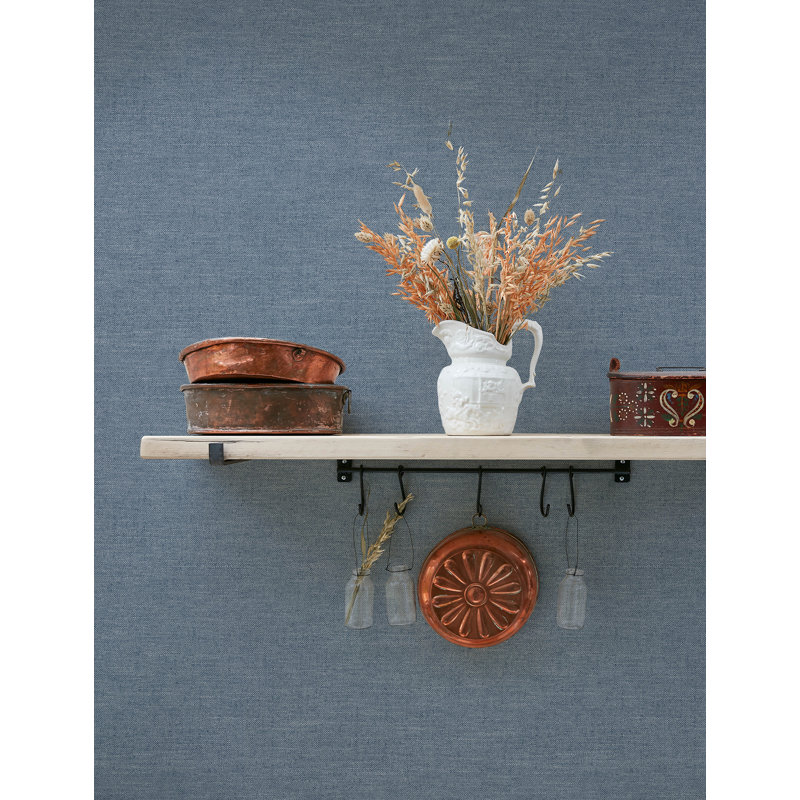 Chambray Light Blue Fabric Weave Wallpaper, Denim