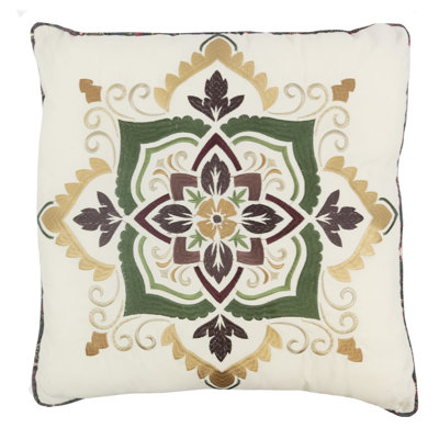 Donna Sharp Spice Postage Stamp Embroidered Throw Pillow