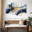 Bleu abstrait et beige Avery-108851022