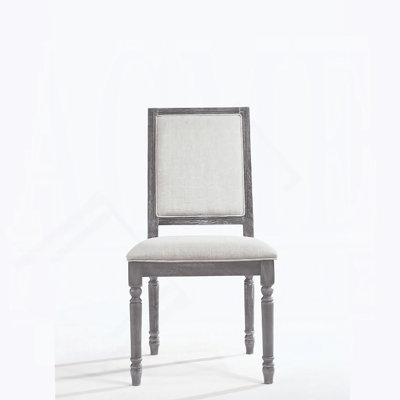 Ensemble de 2 chaises d'appoint Classic au fini gris, siège et dossier rembourrés pour une expérience culinaire confortable