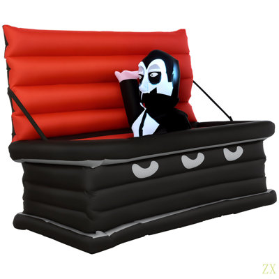 Halloween Inflatables Outdoor Decorations Vampire And Giant Coffin, Blow Up LED Yard Decor, For Garden, Lawn, Party, Holiday