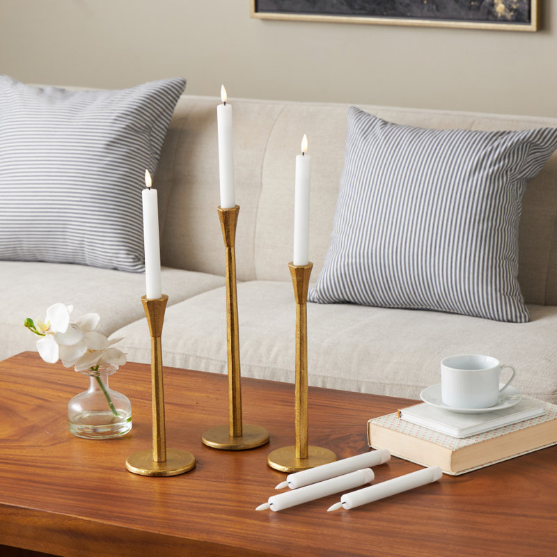 Bougies sans flamme pour l'intérieur et l'extérieur avec télécommande Wax, Blanc, Pilier 8,25 po x 0,90 po
