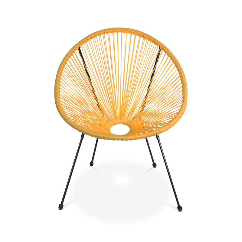 Lemeiux Patio Dining Armchair with Cushion, Yellow