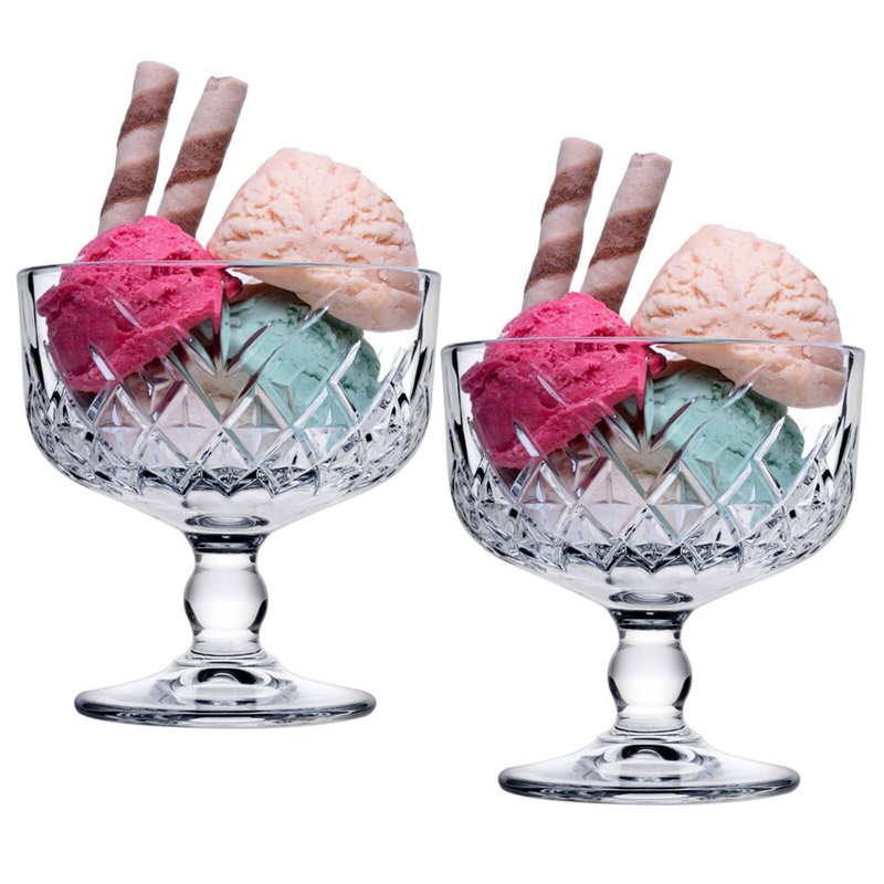 Pasabahce Glass Stainless Steel Serving Bowl