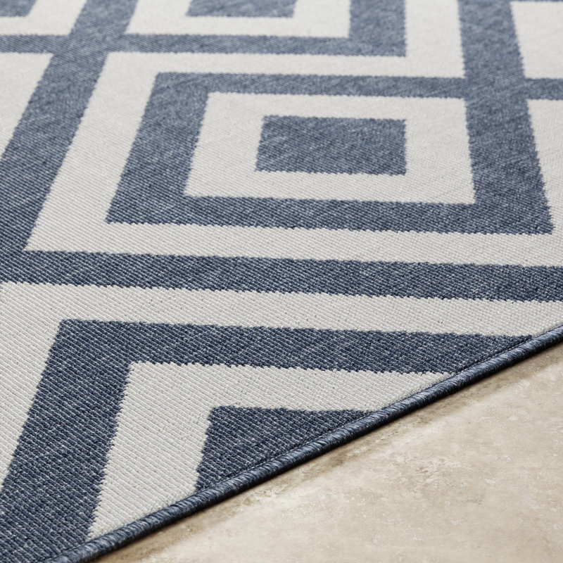 Tapis gris anthracite / blanc Derle, Rond 8 pi 9 po