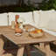 Wooden Garden Corner Dining Sofa Set with 2 Sand Cushioned Chairs-832768074