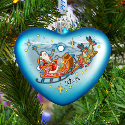 Holiday 3.5'' Handmade Glass Holiday Shaped Ornament