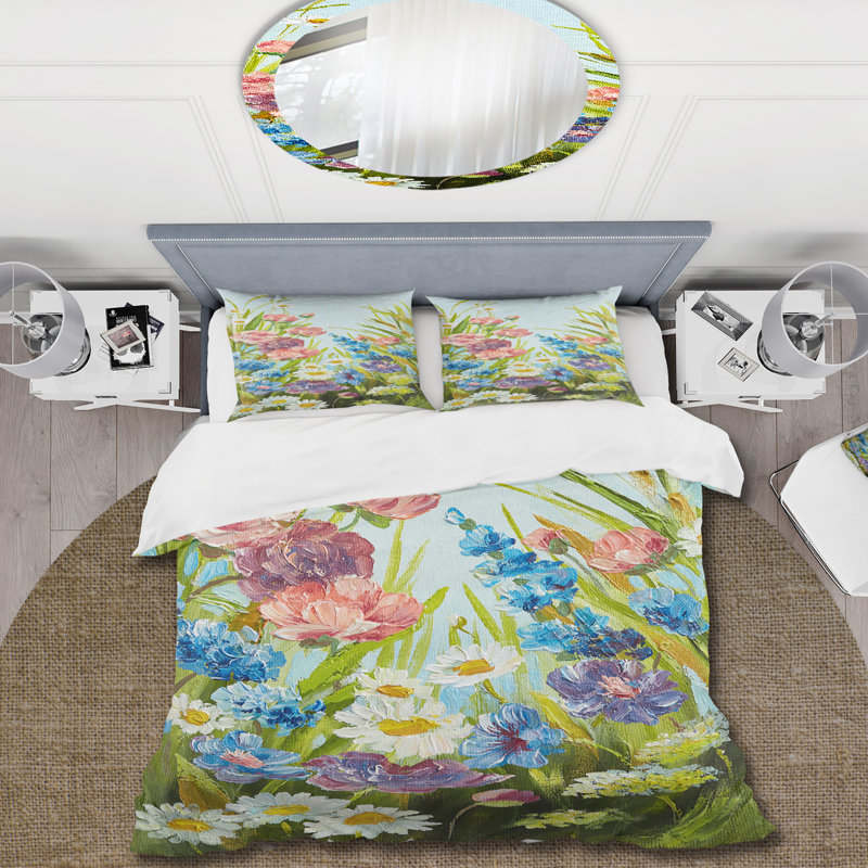 Still Life Of Colorful Wildflowers III - Ensemble de housse de couette traditionnel - Microfibre de polyester